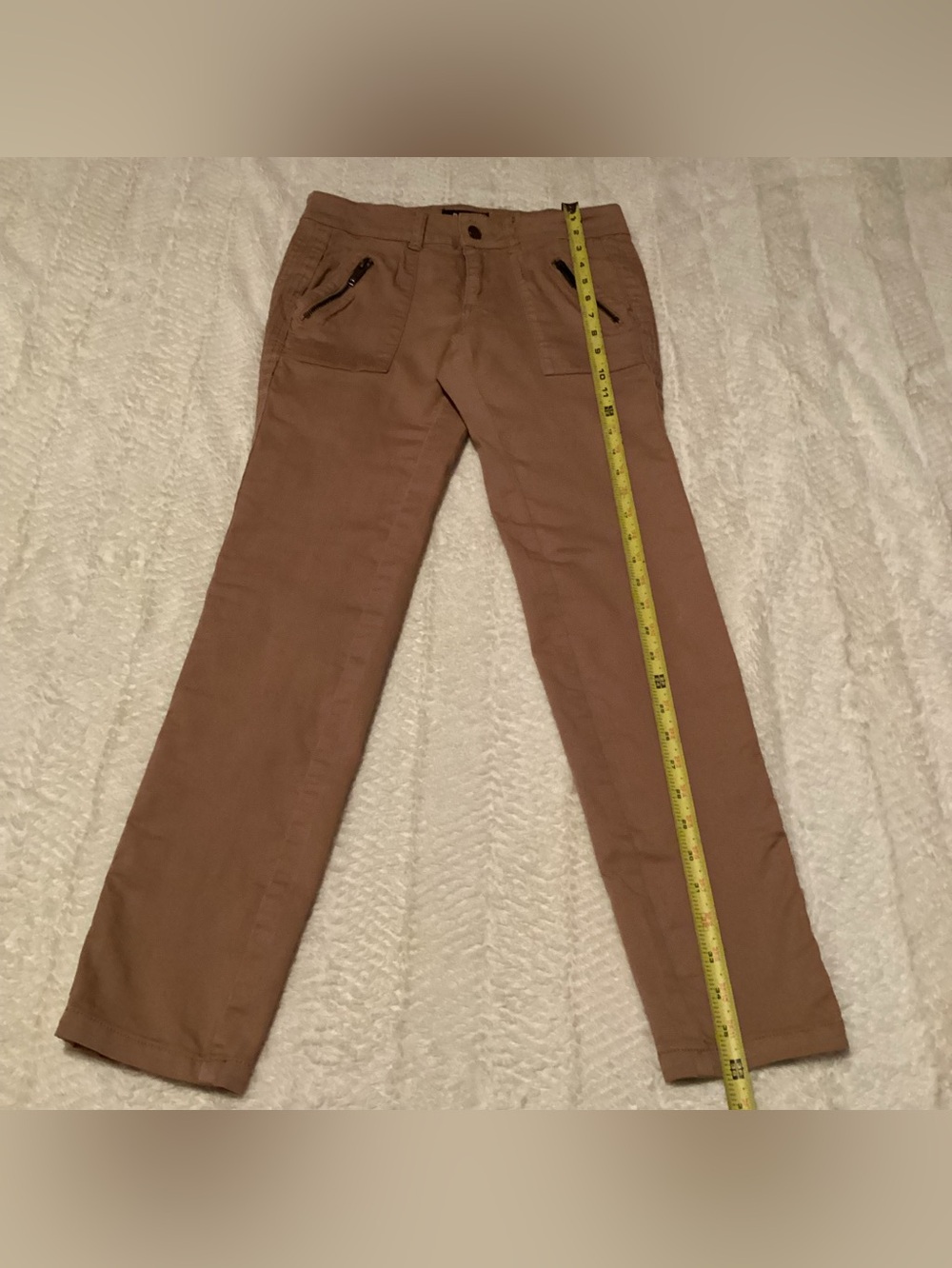 Women’s Khaki/brown DKNY 25/0 Skinny Leg High-rise Zip Fashion Double Pocket